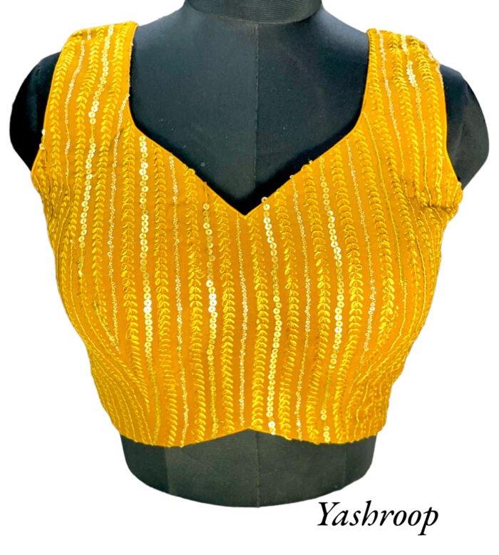 Mustard Yellow latest sequins Blouse