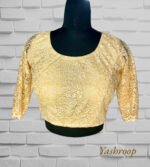 Gold Embroidered blouse with Sequins