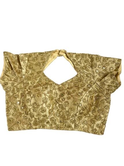 Designer Golden fawx Mirror Blouse for Lehenga and Saree