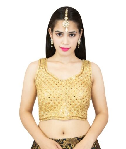 Latest Premium Mirror Worked Golden blouse